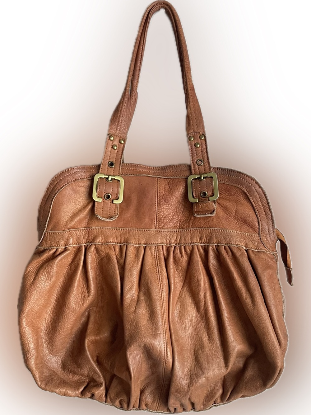 Sabina brown leather satchel bag